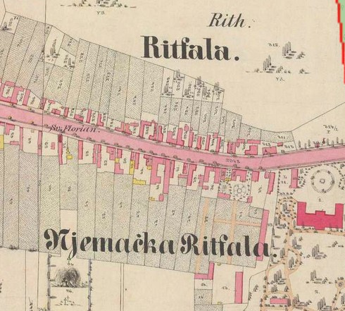 karta retfale Interaktivna karta Retfale i okolice Osijeka iz 19. stoljeća karta retfale